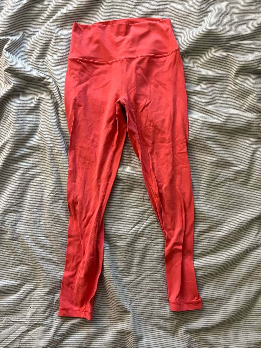 Athleta High-Waist Coral-Red Leggings